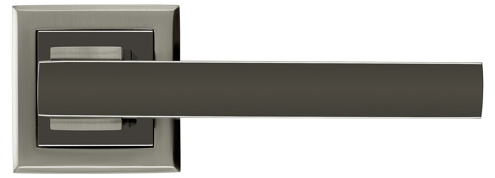 PIQUADRO, ручка дверная MH-37 SN/BN-S, на квадратной накладке, цвет - бел. никель/черн. никель фото купить в Тюмени