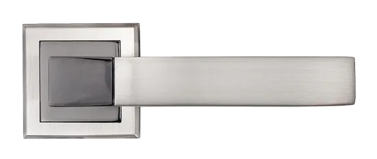 FUKOKU, ручка дверная MH-28 SN/BN-S, на квадратной накладке, цвет - бел. никель/черн. никель фото купить в Тюмени