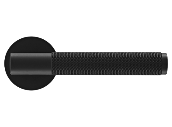 Ручка дверная "AZRIELI" на круглой розетке 6 мм, MH-57-R6T BL, цвет - чёрный фото купить в Тюмени