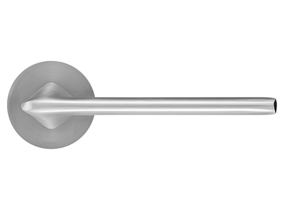 Ручка дверная "OAKA" на круглой розетке 6 мм, MH-61-R6 MSC цвет - мат. сатинированный хром фото купить в Тюмени