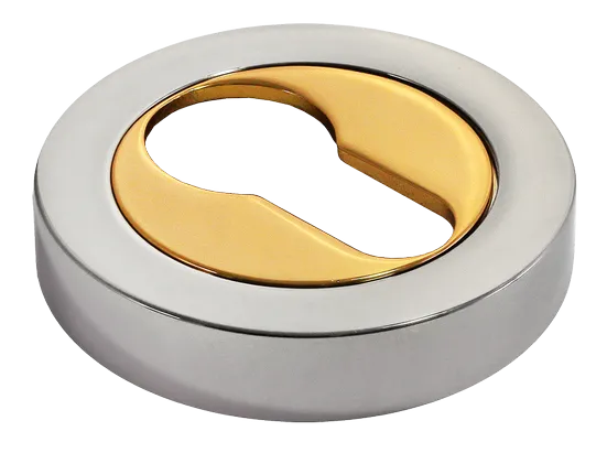 LUX-KH-R2 COT, накладка на евроцилиндр, цвет - глянцевый хром/золото фото купить Тюмень