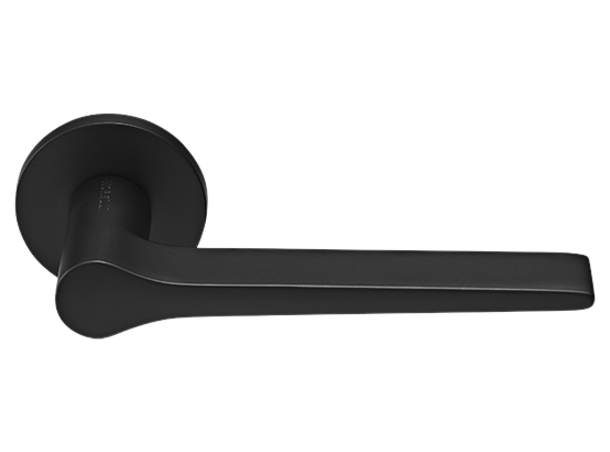 LAND ручка дверная  на круглой розетке 6 мм, MH-60-R6 BL, цвет - чёрный фото купить Тюмень