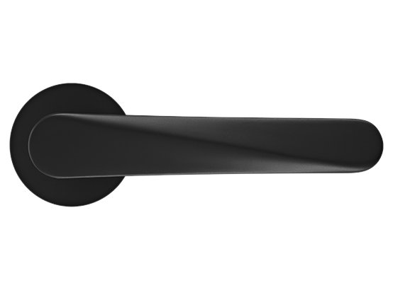 CAYAN - ручка дверная  на круглой розетке 6 мм, MH-58-R6 BL,  цвет - чёрный фото купить в Тюмени